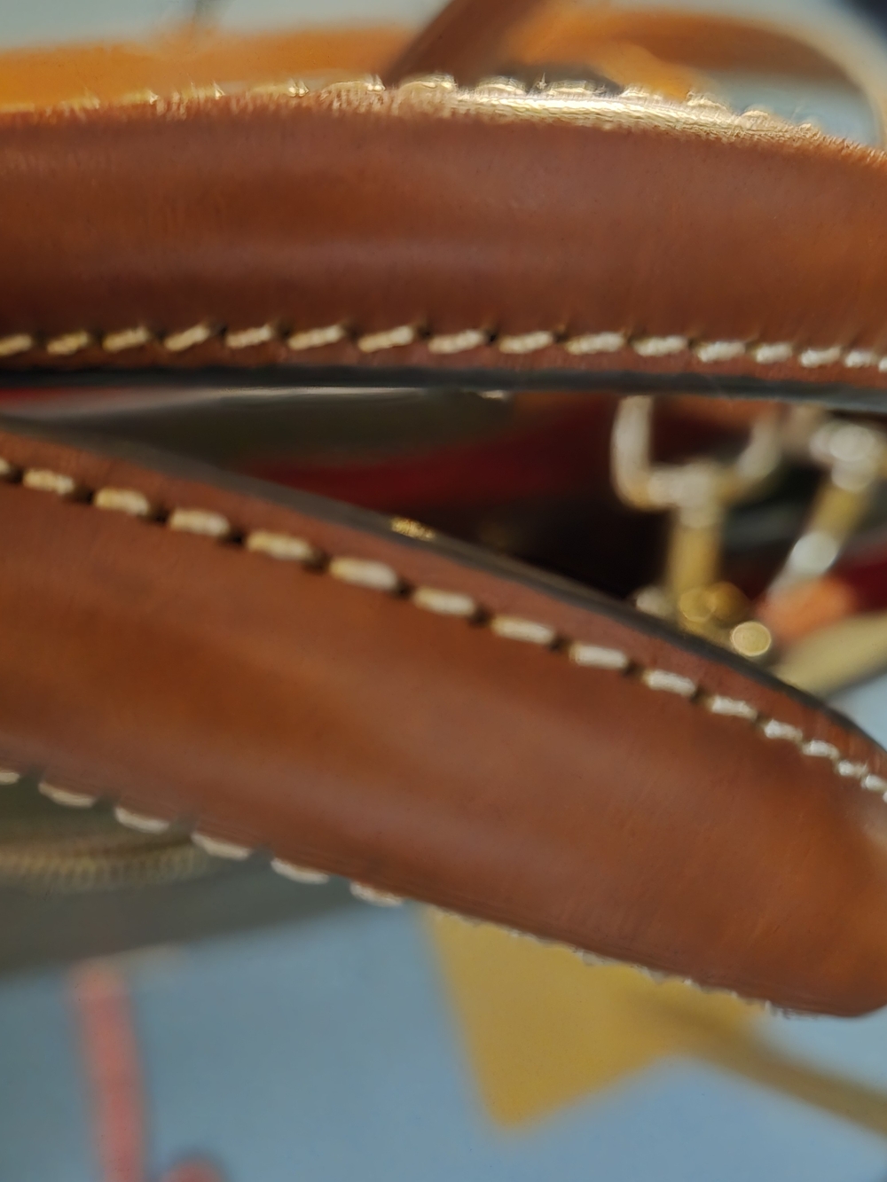 Like New Dooney & Bourke Olive Green Pebbled Leather Satchel with Brown Handles - Picture 15 of 16